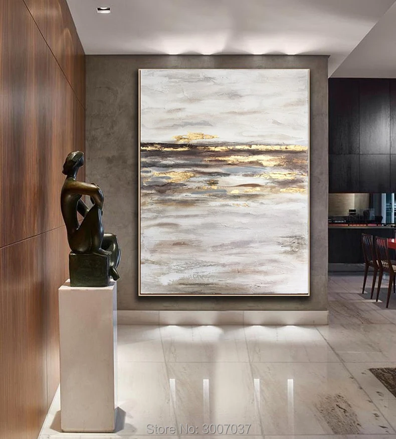 

Large Abstract brown Oil Painting Gold Paintings Texture Art oil Painting On Canvas For home Living Room modern Art Painting