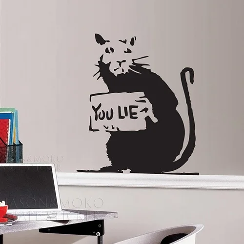 Настенная виниловая наклейка Banksy You Lie Rat Наклейка для дома Настенные обои на