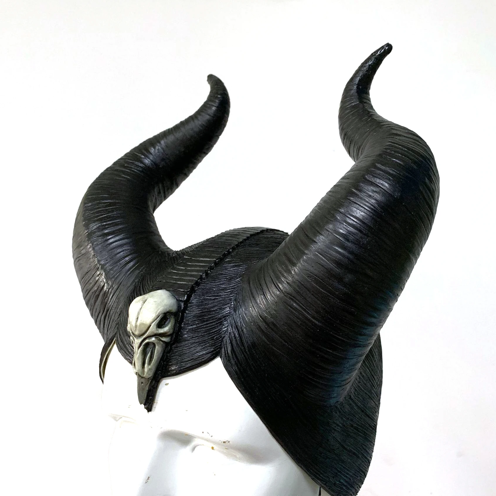 X-COSTUME, высокое качество, черный латексный головной убор Maleficent, черный головной убор для косплея, головные уборы для Хэллоуина, вечерние аксессуары для женщин