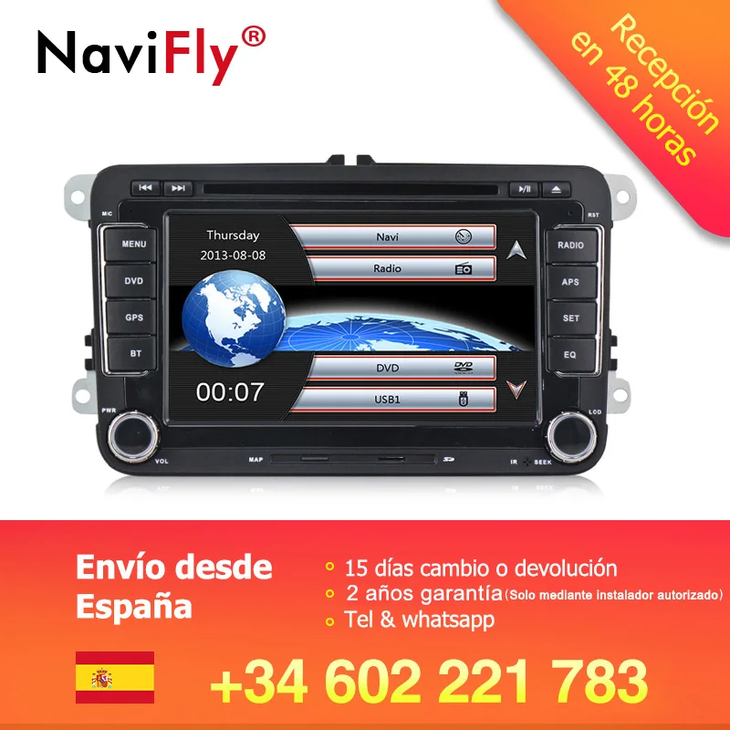 

German warehouse! 7"2 din Car DVD player for Skoda SEAT Volkswagen VW Passat B5 Polo Golf Touran Jetta Tiguan Bora BT canbus BT