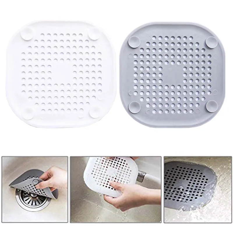 

Drain Covers Silicone Tube Drain Shower Hair Catcher Stopper with Sucker Bathroom Kitchen Drain Cover Strainer Filter