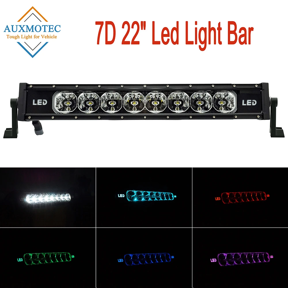 single row rgb led light bar 22inch 20inch led work light bar 72w led driving light headlight headlamp fog foglight heavy duty truck off road vehicles tractor hook machine atv utv pickup 4x4 4wd auxliary (1)