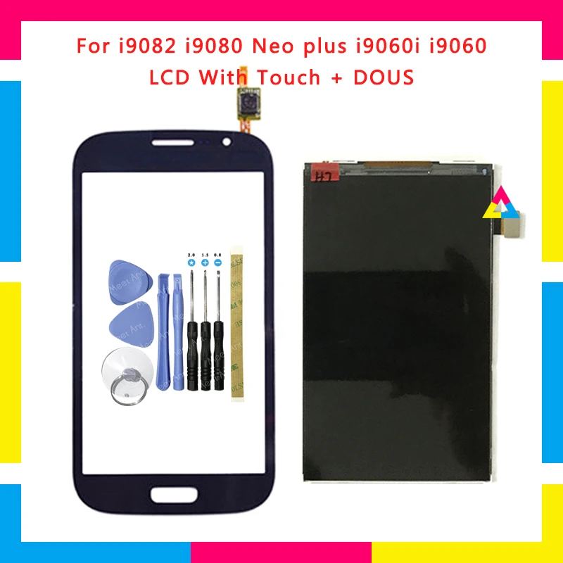 

LCD Display With Touch Screen Digitizer Sensor For Samsung Galaxy Grand Duos i9082 i9080 Neo plus i9060i i9060 i9062 i9063+Tools