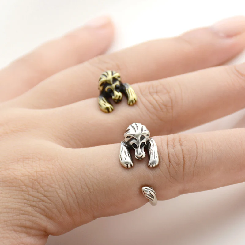 

New Fashion Handmade Punk Vintage Lion King Anel Ring Boho Chic Brass Knuckle Big Cat Anillos Animal Rings For Men Women Jewelry