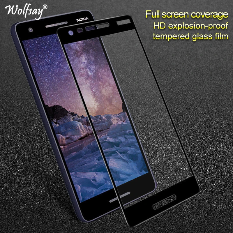2PCS Full Cover Screen Protector Glass For Nokia 2.1 Tempered Protective 2018 Phone Film | Мобильные телефоны и
