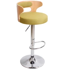 Simple Style Multifunction Bar Chair with Backrest and Footrest Lifted Rotated Front Desk High Stool Non-slip Commercial Chair portable multifunction tattoo chair cosmetology manicure lifted stool rotated barber chair with footrest office staff stool