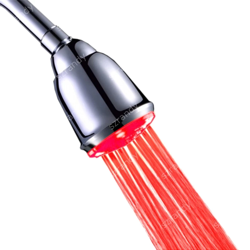 Single Red Color LED top shower head for bathroom water powered LED