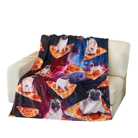 Красное и темно-синее Флисовое одеяло для пиццы и собаки для взрослых - Цвет: q