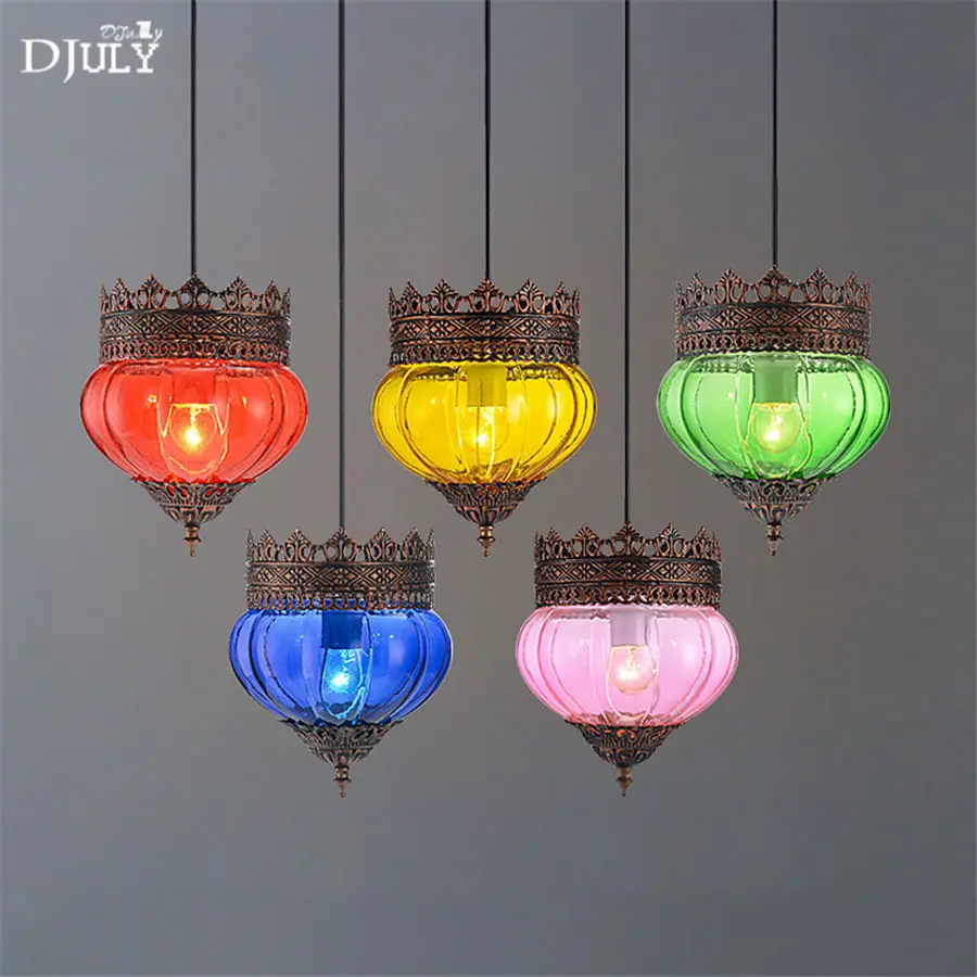 Us 70 0 30 Off Mediterranean Crown Colored Gl Pendant Lights Retro Coffee Bar Loft Decor Kitchen Dining Room Hanging Lamp Fixtures In Us 70 0 30 Off Mediterranean Crown Colored Gl Pendant Lights Retro Coffee Bar Loft Decor Kitchen Dining Room Hanging Lamp Fixtures In