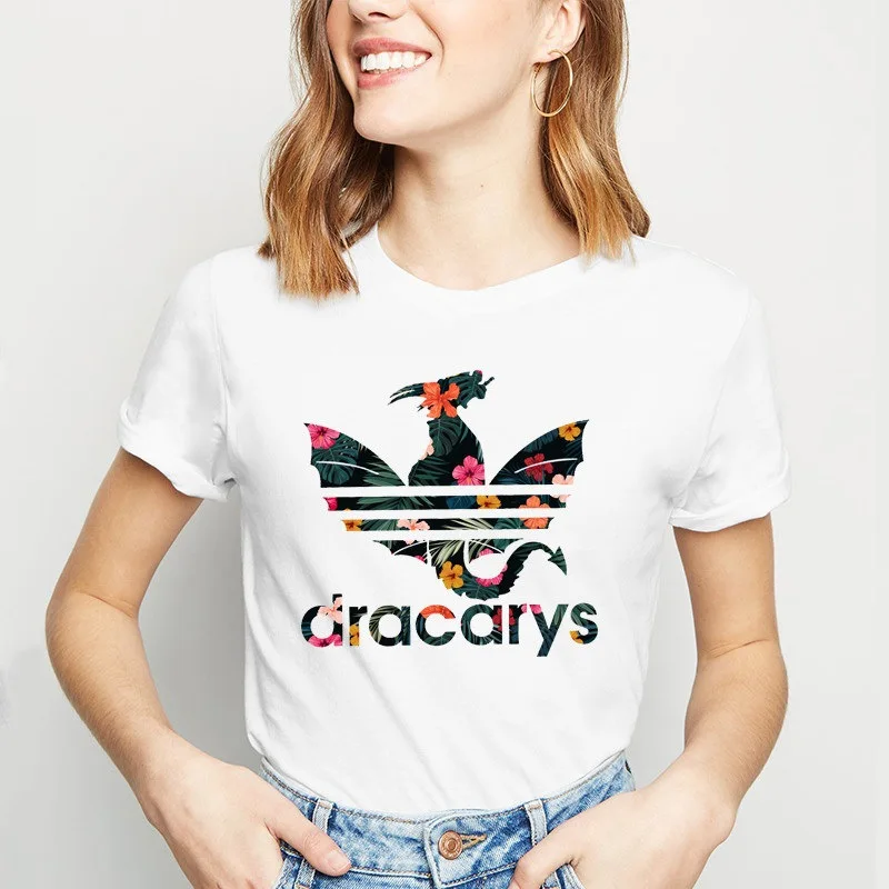 

Women Dracarys t shirt Game Of Thrones Mother Of Dragons Khaleesi Shirt for Women Harajuku Game of Thrones Graphic Tees