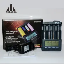 OPUS — Chargeur de piles LCD Intelligent, avec 4 fentes, pour batteries rechargeables Li-ion NiCd NiMH AA AAA 18650, BT-C3100