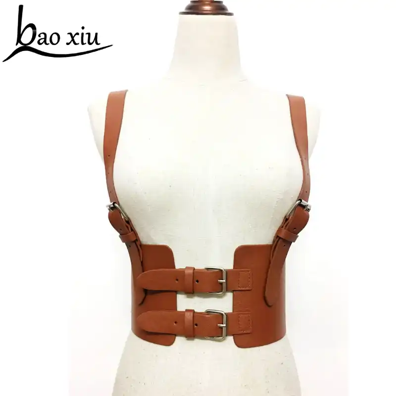 女性用ボンデージレザーベルト カウボーイハーネス ボディコルセット スリミングウエストストラップ Women S Belts Aliexpress