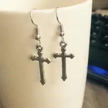 EX019 europeo y americano vintage punk muy grandes colgante de aleación de Cruz pendientes femeninos