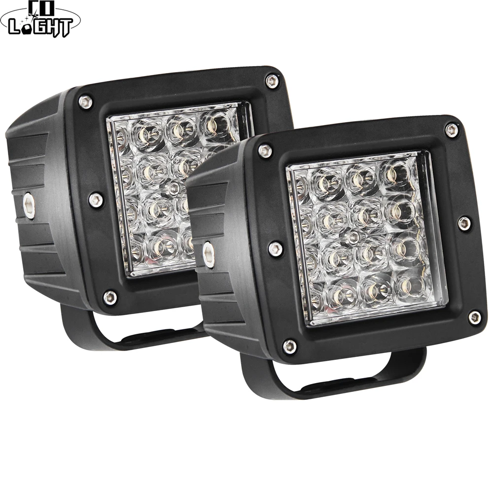 CO LIGHT Led Work Lamp 12D 3" Strobe Lights Auto 48W 6500K 3500K Flashing for Tractors Car Jeep