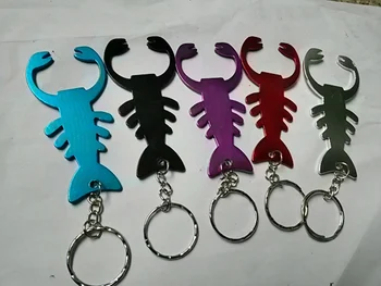 

200pcs/lot Personalized Lobster shaped Cute Beer Wine Bottle Opener with Keychain Ring SL9901