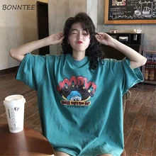 Женские футболки с мультипликационным принтом для отдыха, мягкие свободные уличные футболки, Женская забавная футболка, женская летняя одежда в стиле Харадзюку для девочек