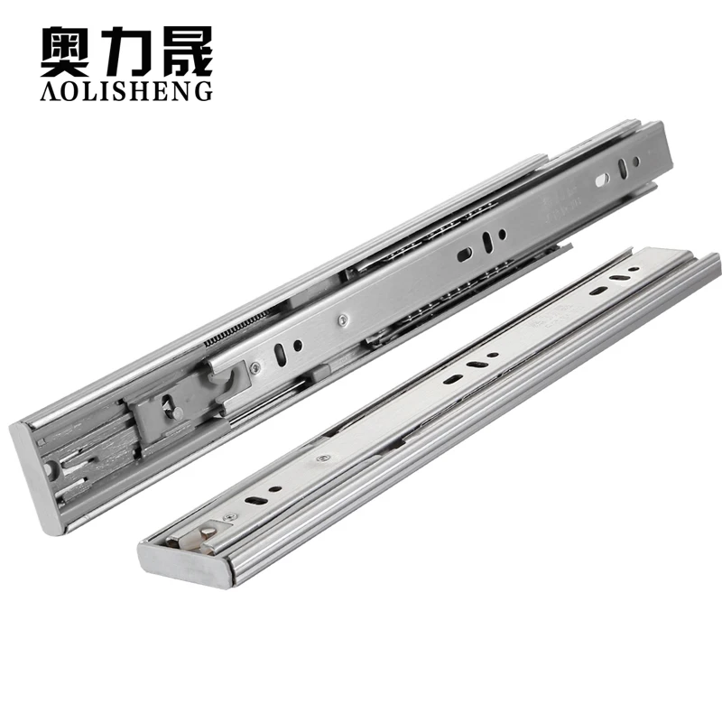 

Soft Close Drawer Slide Rail 10-24 Inch Three Fold Full Extended Ball Bearing Guide