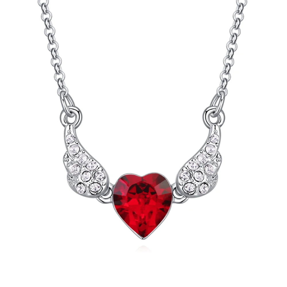 

Ms Betti 2019 new design charming Heart shaped pendant necklace with Crystal from Swarovski available for Christmas Gift Bijoux