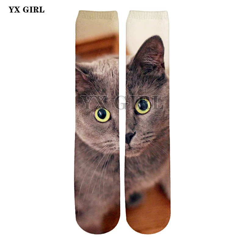 Новый Лидер продаж 3D печать для женщин мужчин носки для девочек брендовый Носок Мода унисекс милые носки кошка женский Забавный Длинные