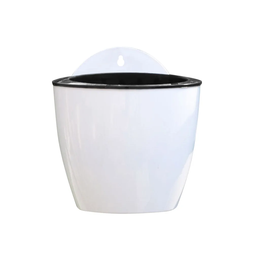 Newly Self Watering Flower Pot Wall Hanging Resin Plastic Planter Durable For Garden Balcony XSD88