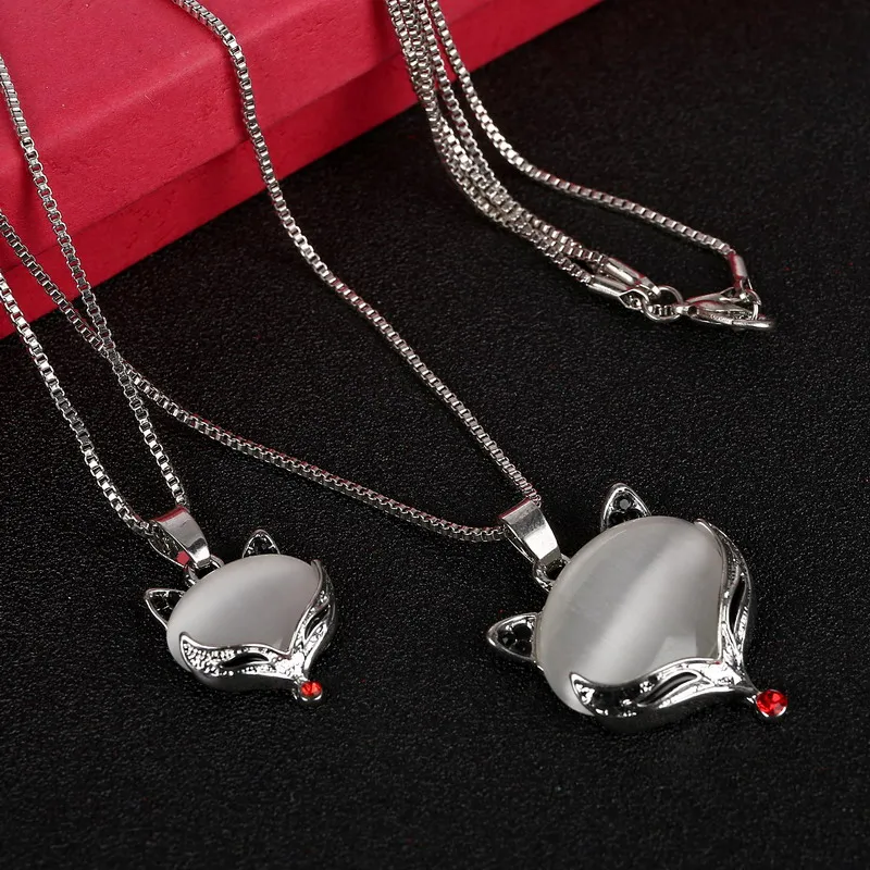 

Free shipping Fashion Elegant Sweater Chain long Cat's Eye Fox pendant water drop accessories long decoration necklace jewelry