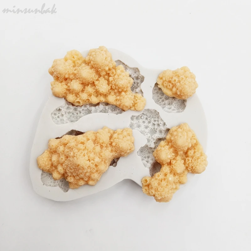 Minsunbak серия океана 3D Коралловая Каменная форма для шоколада, помадки, торта, силиконовая форма, посуда для выпечки