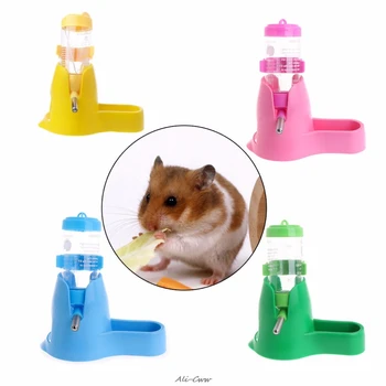 

3 in 1 Pet Hamster Water Bottle Food Container Drinking Feeding Rest 80ml New
