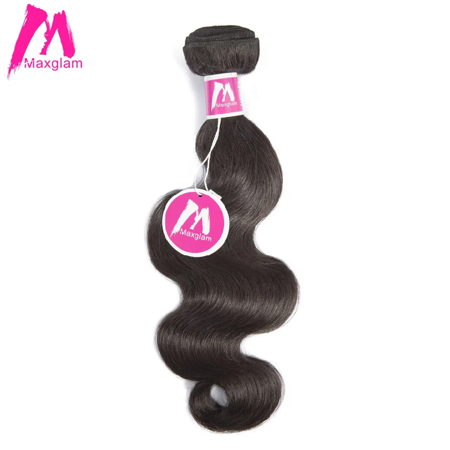 

Maxglam Peruvian Virgin Hair Weave Bundles Body Wave Human Hair Bundles Unprocessed Natural Color Free Shipping