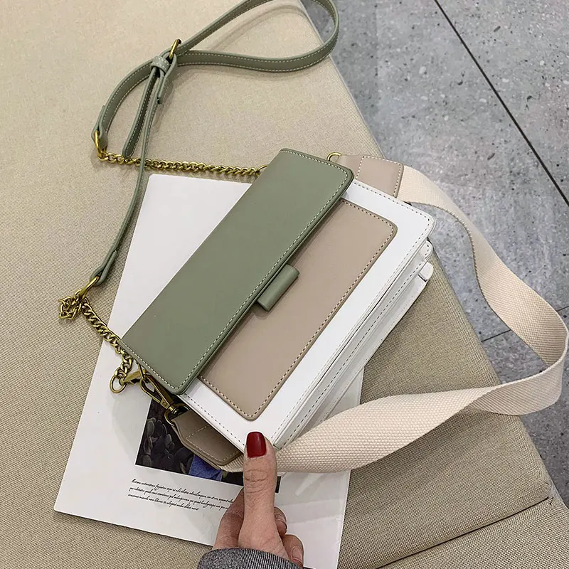 Contrast color Leather Crossbody Bags For Women 2019 Travel Handbag Fashion Simple Shoulder Messenger Bag Ladies Cross Body Bag Contrast color Leather Crossbody Bags For Women 2019 Travel Handbag Fashion Simple Shoulder Messenger Bag Ladies Cross Body Bag