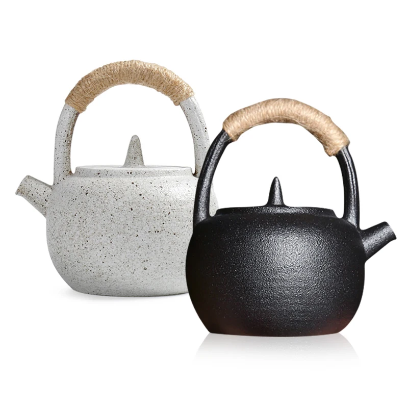 200ml Japanese Style Teapot With Handle Handmade Hemp Rope Black Tea