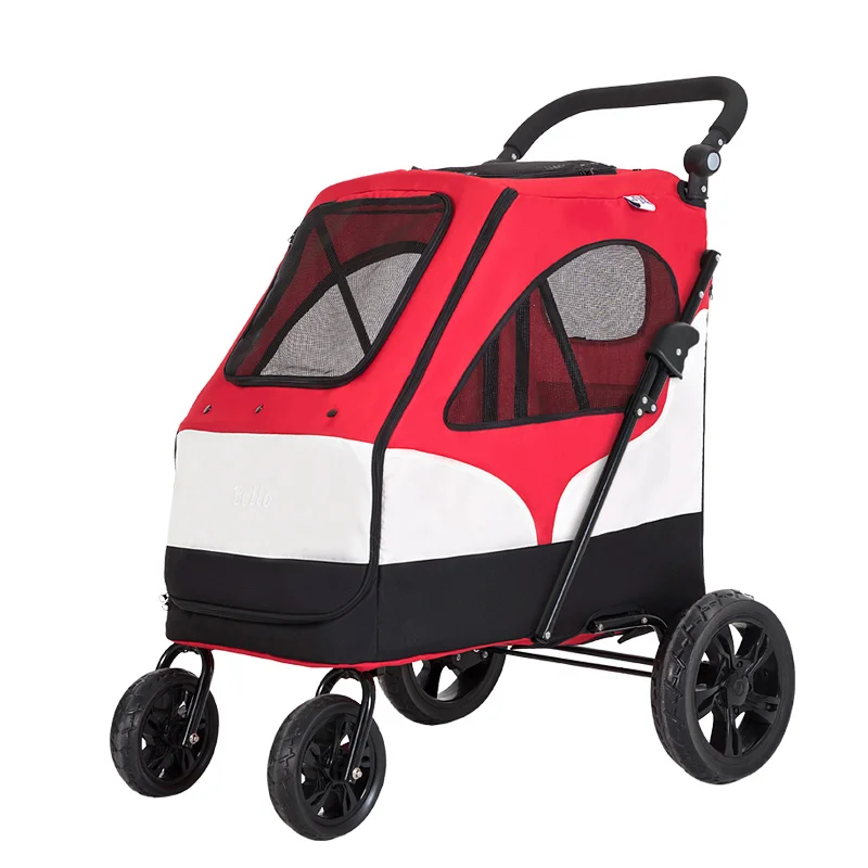 Large Pet Stroller Large Dog Stroller Folding Large Space Load-bearing Outing Folding Washable Widening Care Out Pet Car