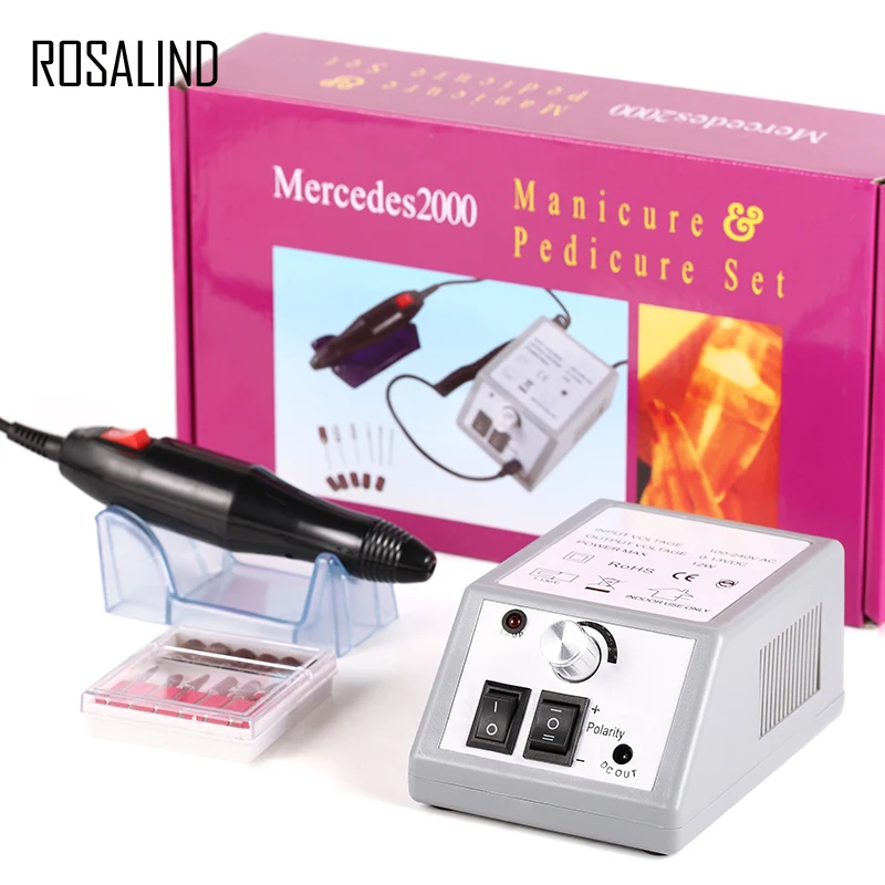 

ROSALIND Nail Drill Bits Electric Manicure 10W 20000RPM Nail Art Equipment Nail File Drill With EU Plug nails accessories