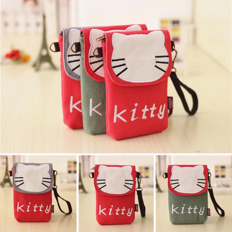 

New Arrive Vintage Canvas Mini Cross-body Messenger Purse Shoulder Mobile Phone Bag Pouch Holder for Universal Cellphones