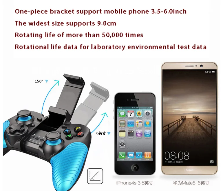 Good price X5 bluetooth 4.0 gamepad 2.4G for PS3 android ios pc games controller for phones with stand