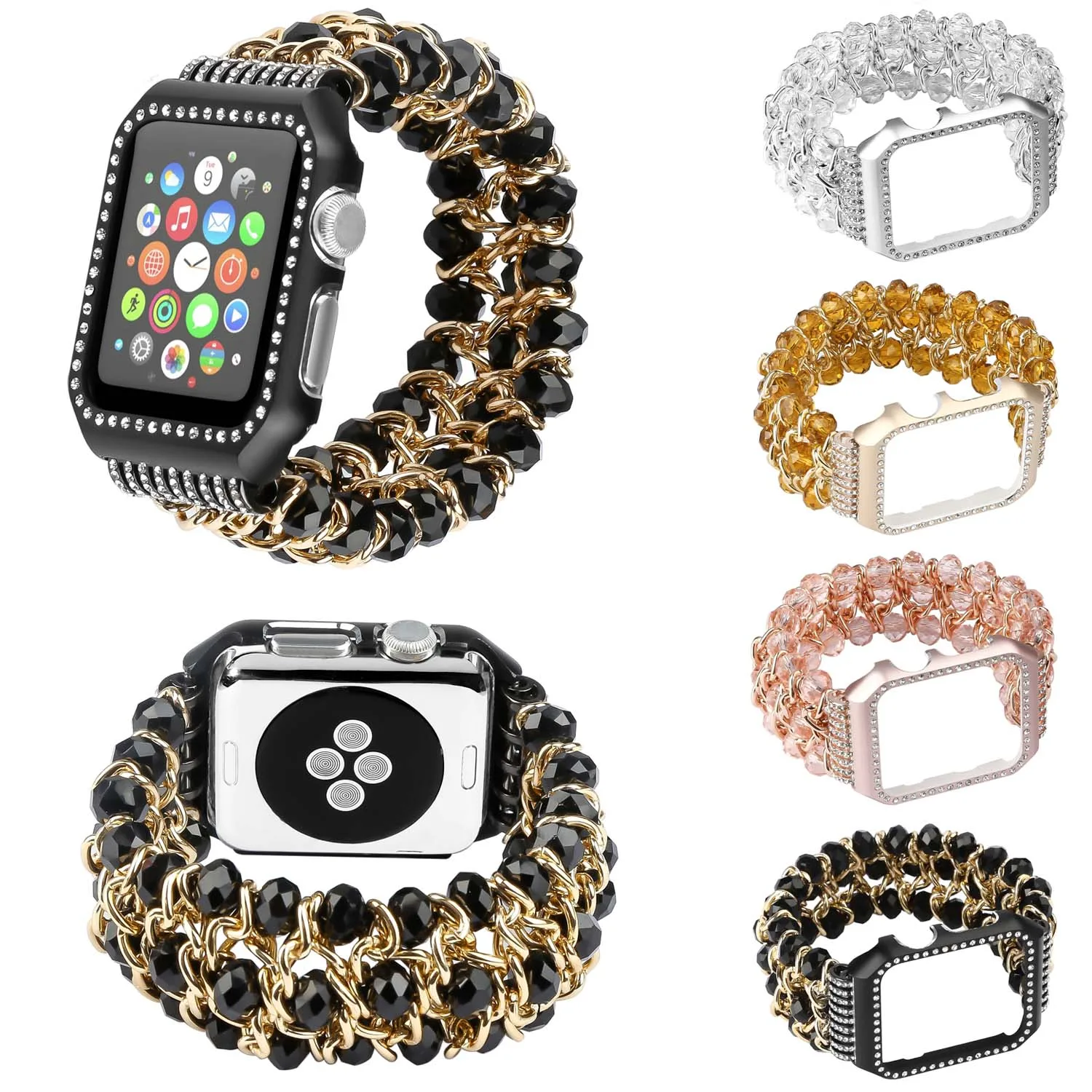 Женский ювелирный браслет для Apple Watch 38/42 мм ремешок с золотой цепочкой