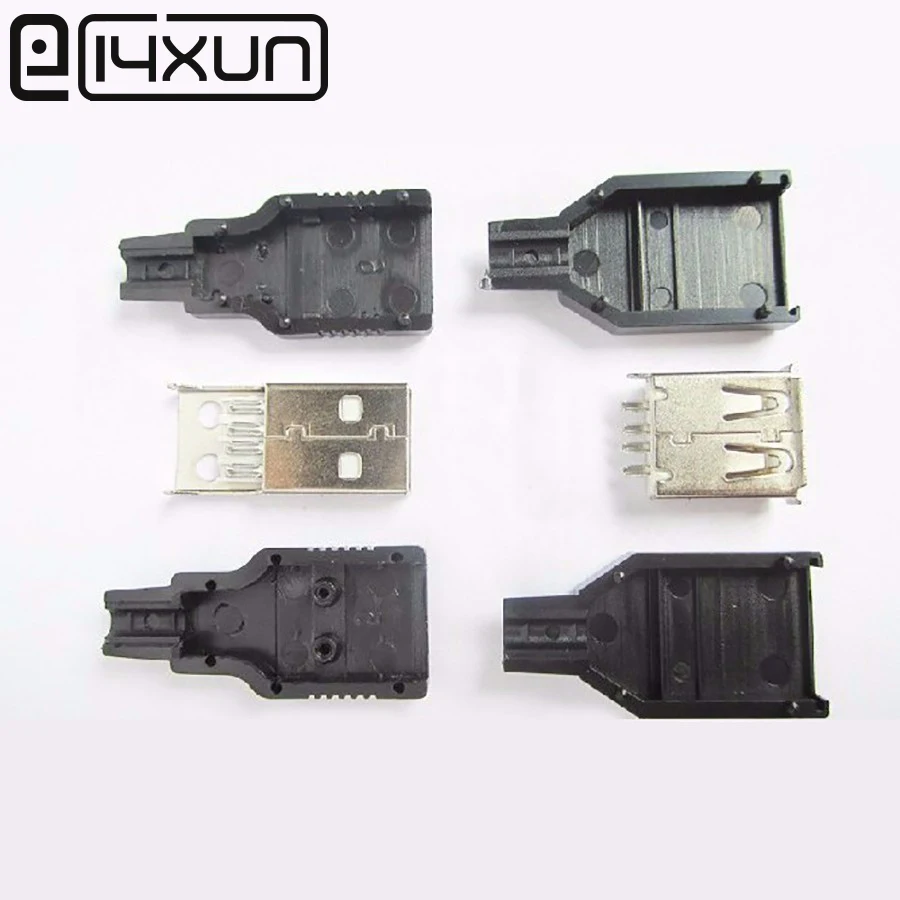 EClyxun 10 комплектов USB 2 0 разъем тип B гнездо/Тип A штекер 4 контактный для пайки с
