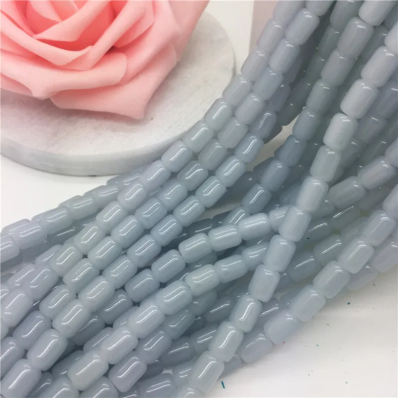 

30Pcs 6X8mm Cylinder Glass Spacer Loose Beads Jewelry Making#IM26