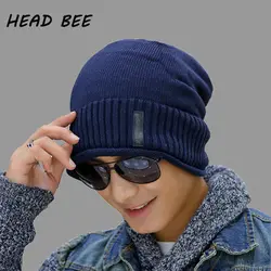 [Глава пчелы] бренд 2018 шапочки шляпа хлопок Для мужчин Кепки Skullies зимняя шапка вязаная шапка теплая для взрослых капот