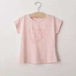 2018 лето новый стиль для девочек хлопковая футболка с короткими рукавами детская с рисунками для детей прекрасный красивая принцесса