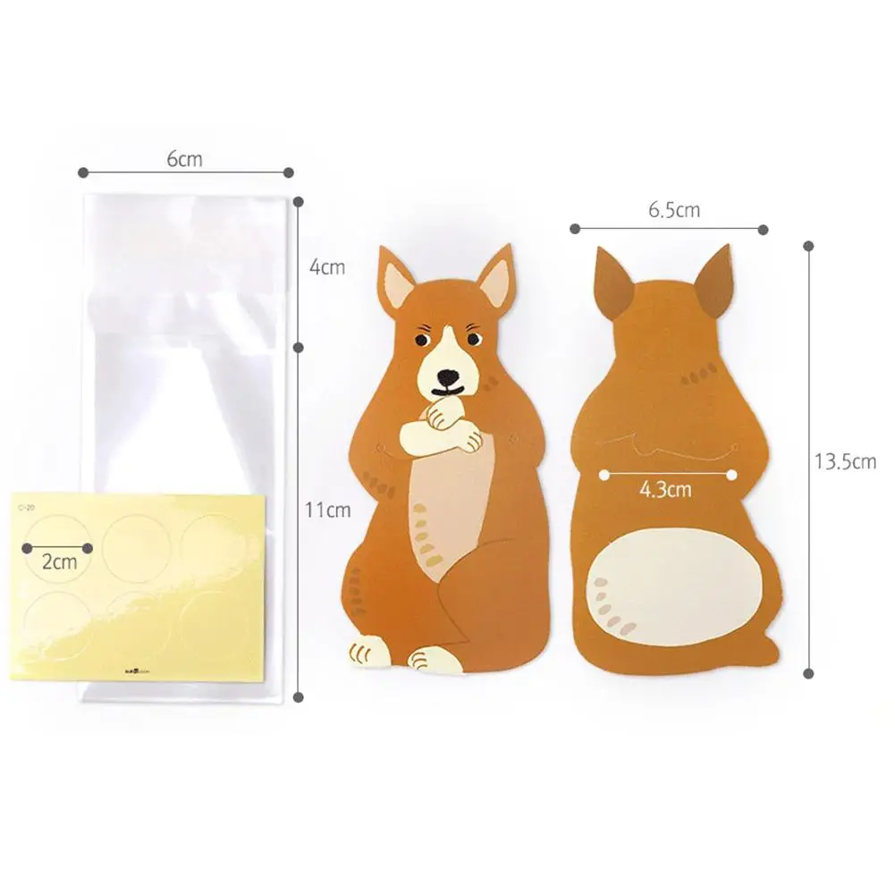 10pcs Candy Bag Holiday Card Gift Decoration Cute Animal Candy Bag Greeting Card Cookie Bag Birthday Party Decoration