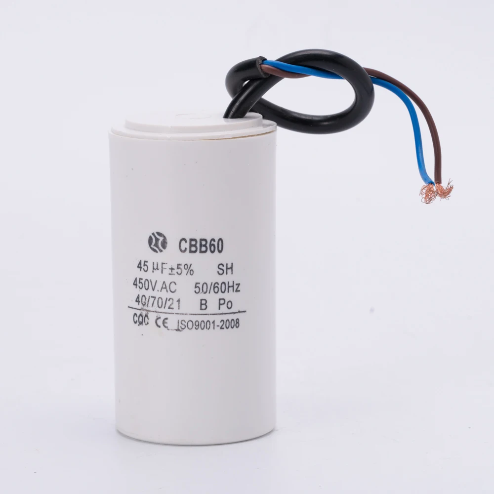 

CBB60 450V 45uf running motor electric capacitor ac single phase 220V air conditioners compressor parts starting film capacitor
