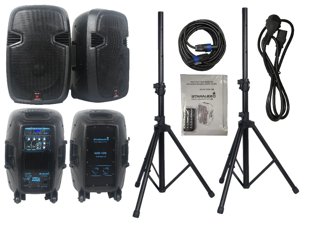 STARAUDIO 2 шт. 2000 Вт 12 &quotPA DJ Powered динамик s с BT USB sd-картой караоке ночные клубы вечерние