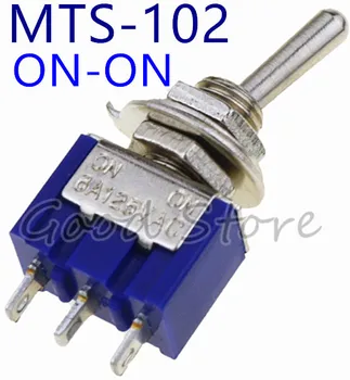 

Free Shipping 5pcs/lot Mini MTS-102 3-Pin G107 SPDT ON-ON 6A 125V 3A250VAC Toggle Switches Good Quality SL