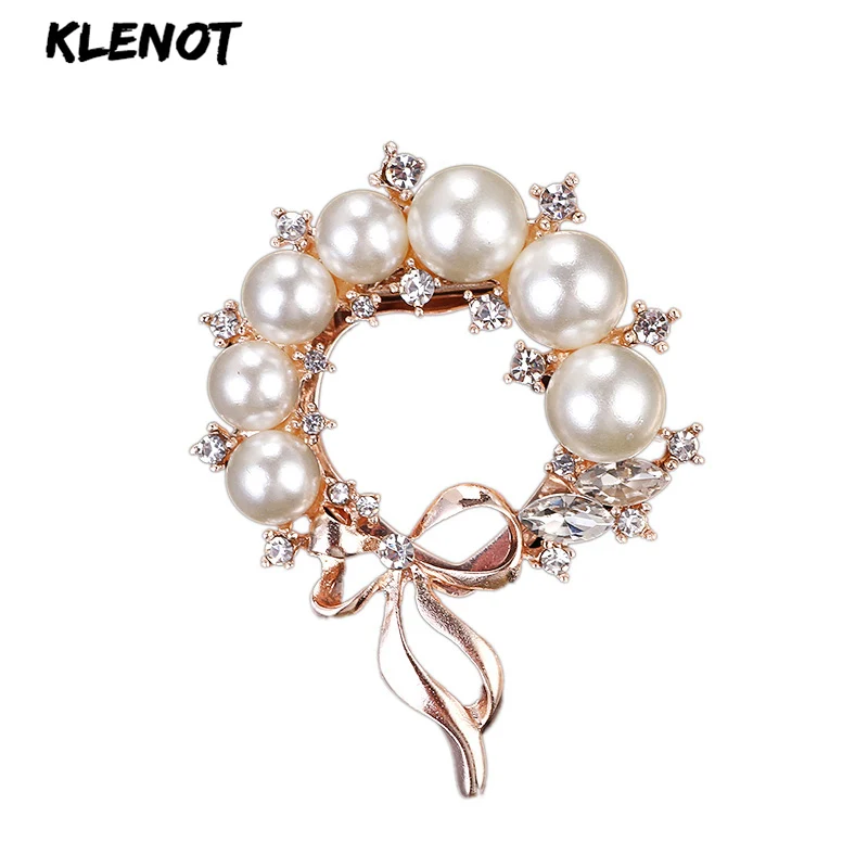 Vintage Pearl Rhinestone Crystal Bow Flower Brooch Floral Bowknot Pins and Brooches Wedding Bridal Dress Jewelry Bijouterie Gift | Украшения