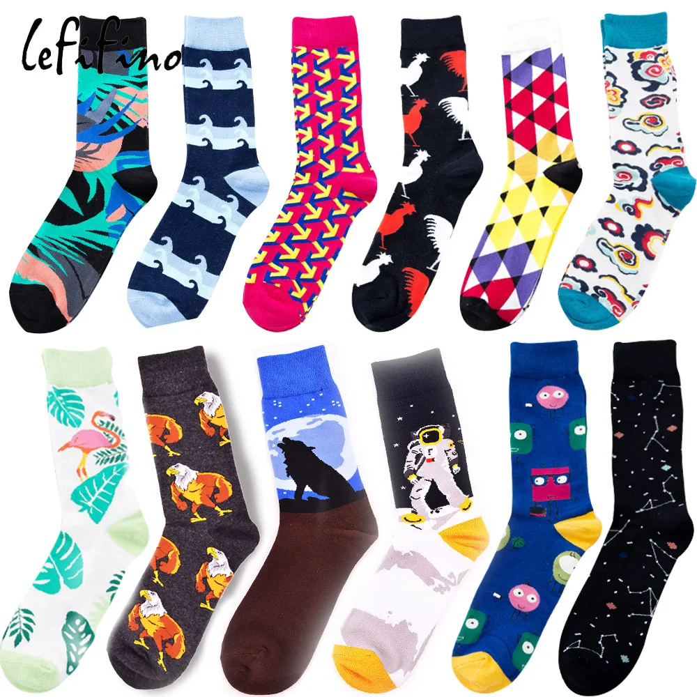 

Casual Colorful Men Socks Cotton Happy Funny Socks Novelty Male Dress Socks Wedding Space astronaut constellation Socks Ne74830