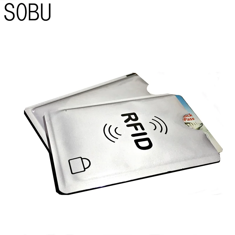 

1PCS Thicken Anti Rfid Blocking Reader Lock Bank Card Holder ID Card Case Rfid Protection Metal Credit Card Holder Aluminium H87