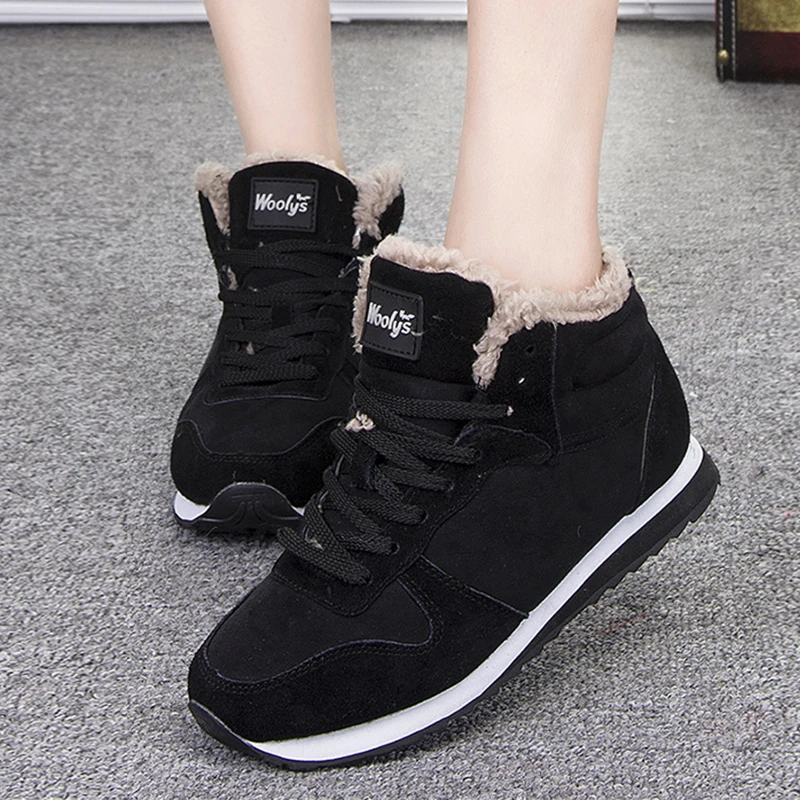 Goedkoop Mannen Sneakers Voor Winter Heren Krasovki Plus Size Trainers Manden Chaussure Homme Sport Winter Sneakers Met Bont Mannen Laarzen