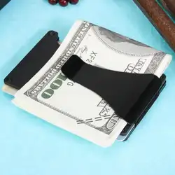 Алюминий черный унисекс денежных ID Card Case кошелек зажим для банкнот Для мужчин держатель для карт кошельки Кошелек для карман из металла