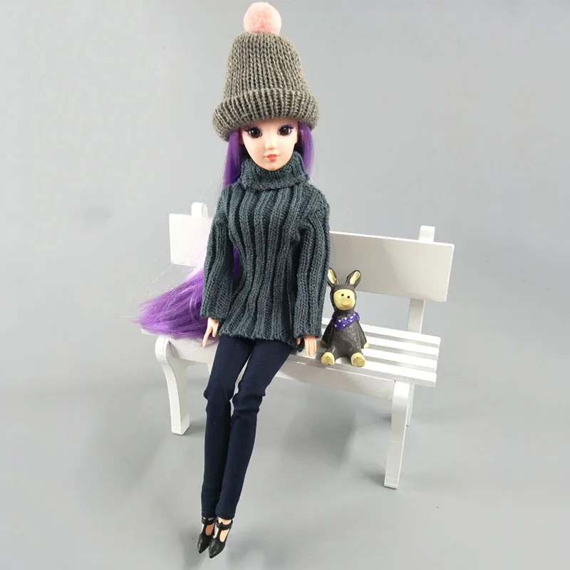Doll Accessories Knitted Woven Handmade Doll Clothes For Barbie Doll 1/6 Sweater 
