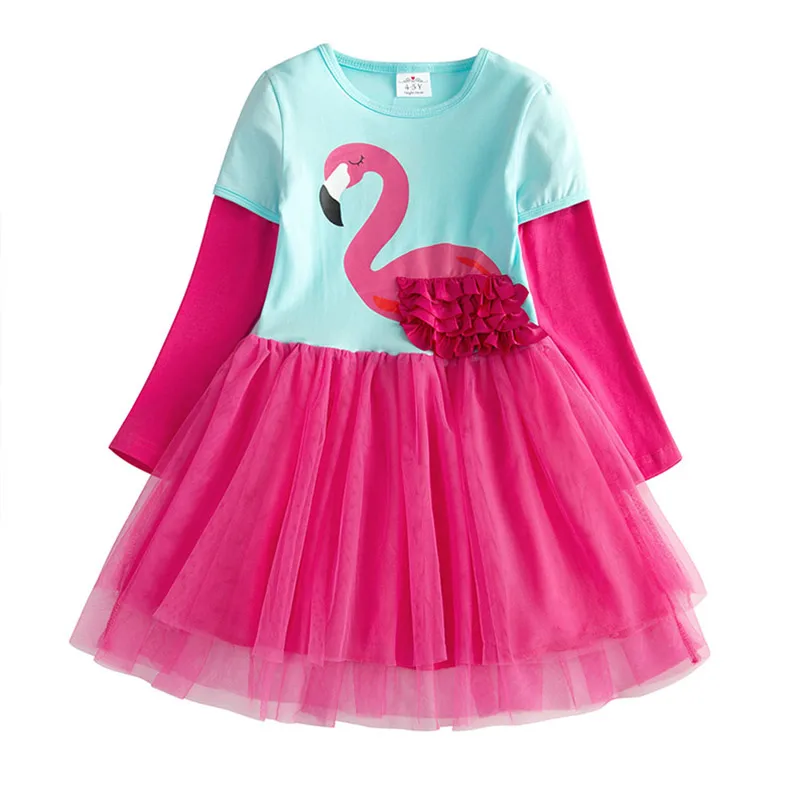 DXTON Kids Girls Dress Toddler Vestidos Kids Casual Dress Children Cartoon Clothing Butterfly Autumn and Winter Dresses for Girl